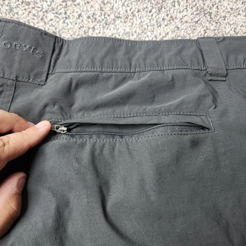 Orvis Shorts Adult 38 Gray Nylon Cargo Pockets Casual Lightweight Mens‎ * Hiking